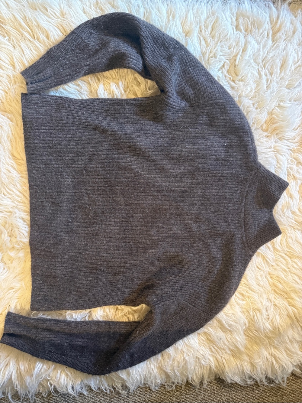 Quince Women's Brown Half-Zip Turtleneck Sweater Mongolian Cashmere - Picture 3 of 3